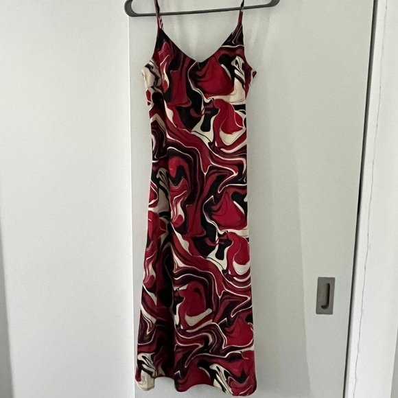 Abstract Print Cami Satin Dress - Picture 2 of 2